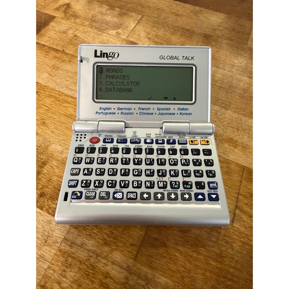 Lingo Global Talk GT-10 Electronic Translator 10 Languages Silver Handheld Case